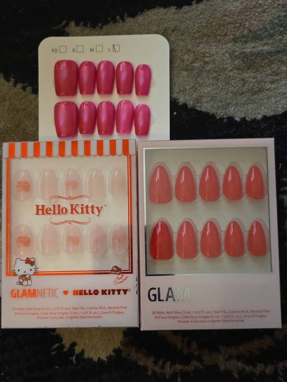 Hello Kitty Press-On Nail Set Fiery Red Set Bundle